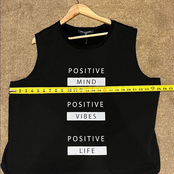 Positive Vibes Black Muscle Tee - Picture 8 of 9